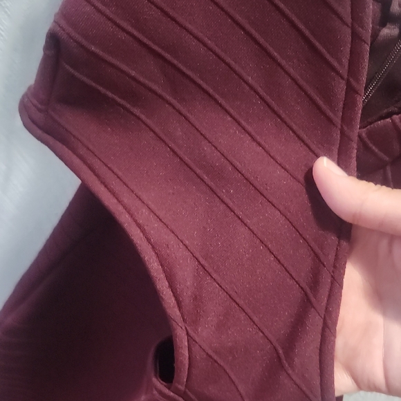 Fashion Nova One Shoulder Burgundy Dress - Picture 3 of 6